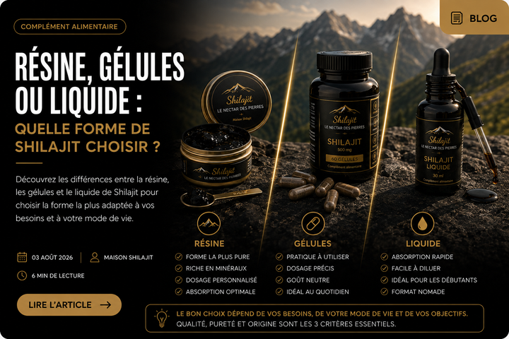 Résine, gélules ou liquide : quelle forme de Shilajit choisir ?
