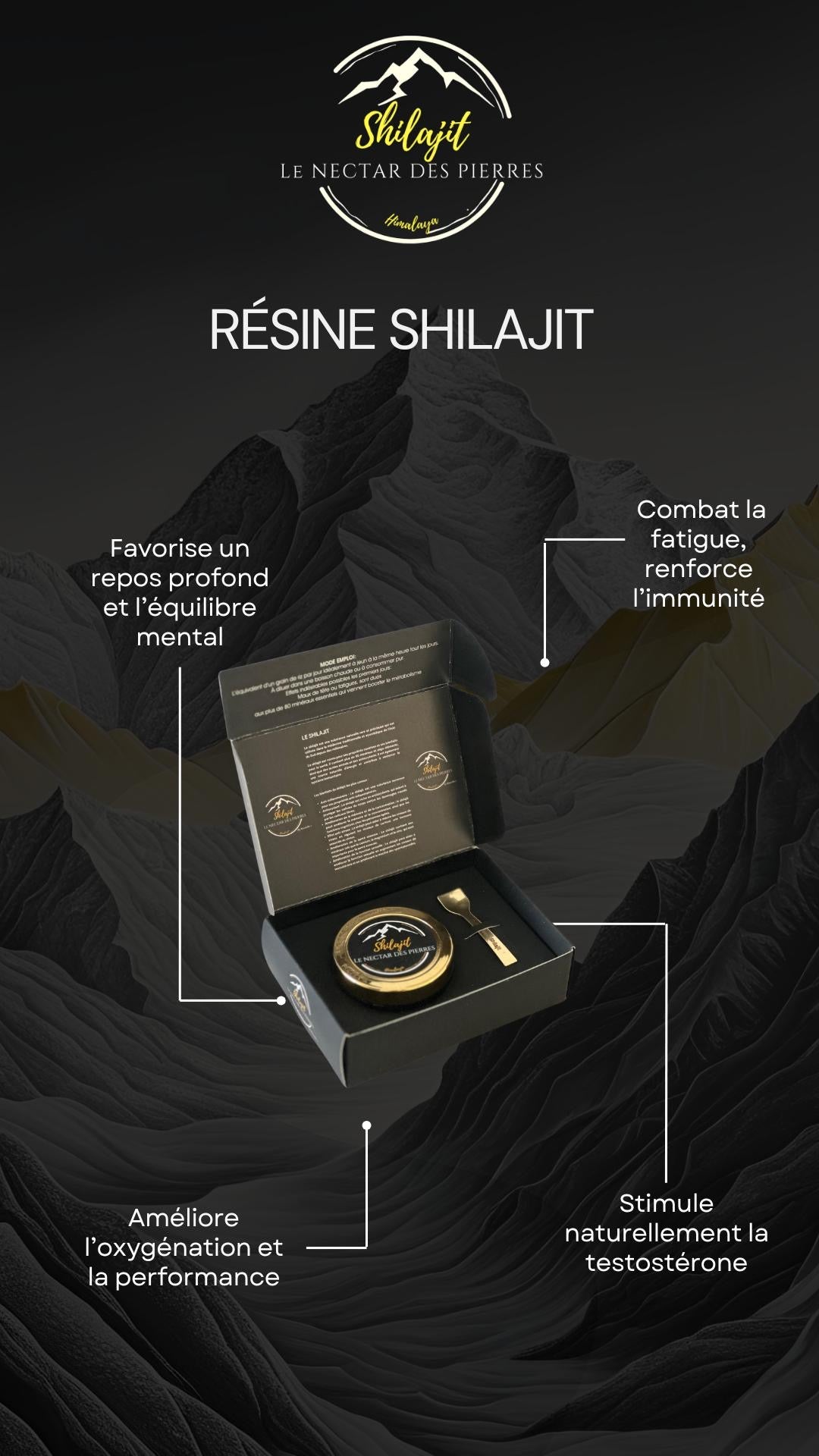 Résine Shilajit Pure de l’Himalaya – 30g