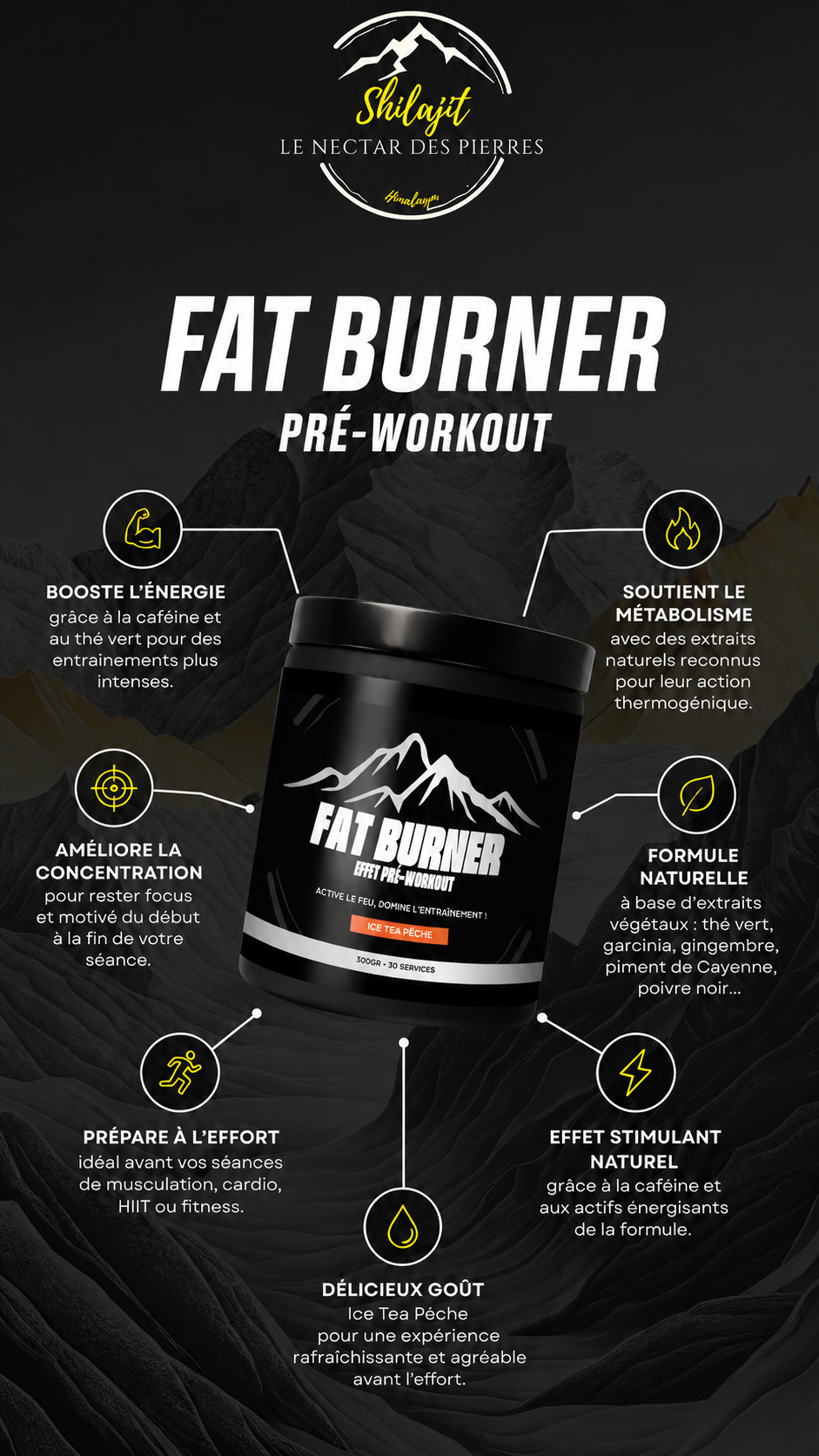 Fat Burner – Pré-Workout Naturel - ICE TEA PÊCHE
